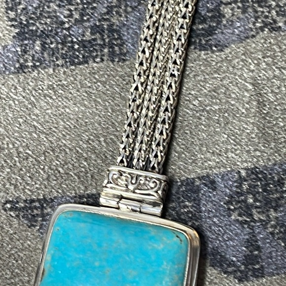 Turquoise and sterling silver 925 bracelet - Picture 4 of 9